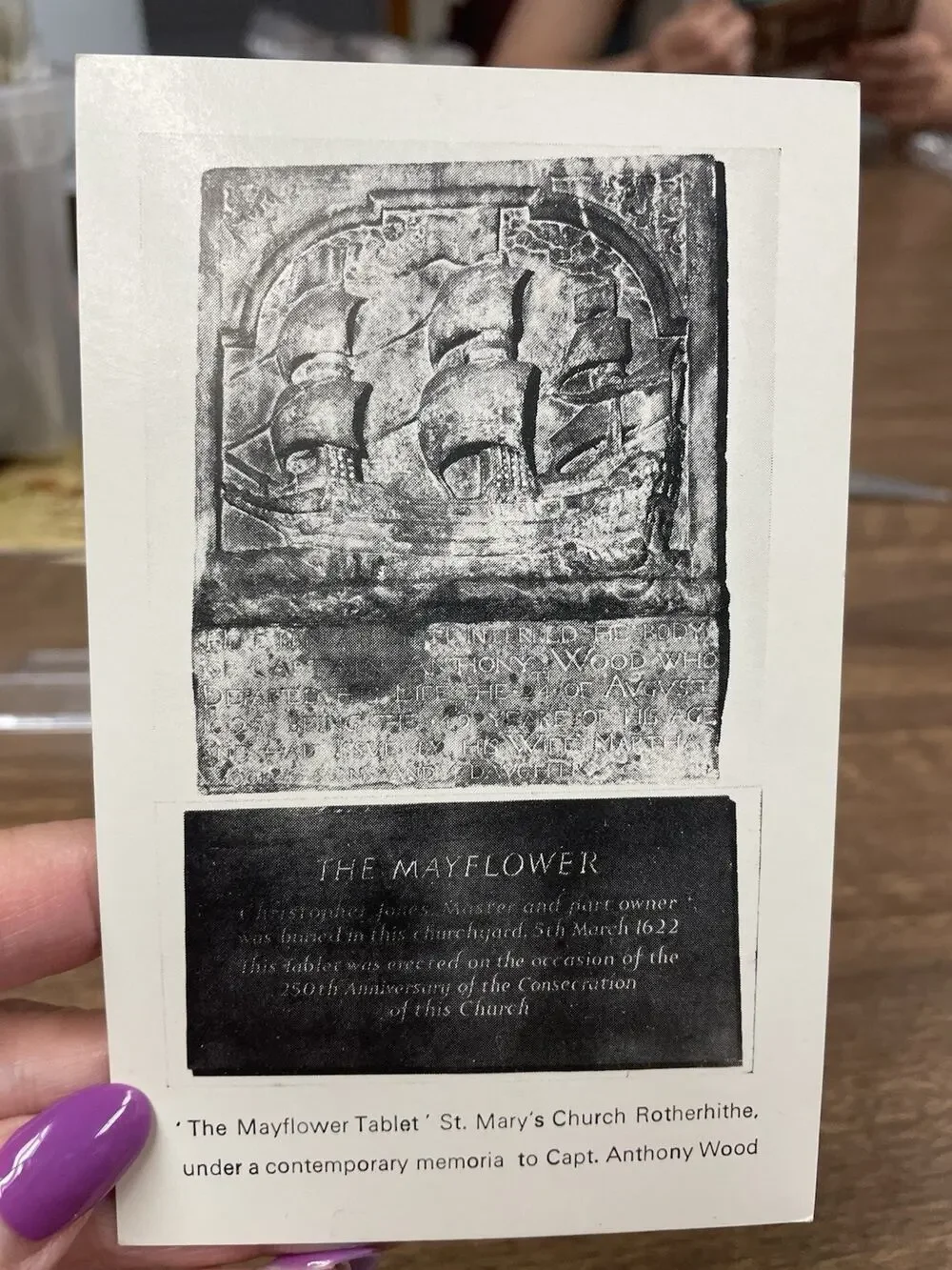 Vintage Mayflower Tablet Postcard St Mary’s Church Rotherhithe